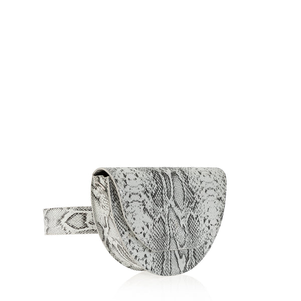 Lune Saddle Bag (Grey Snake-Print)