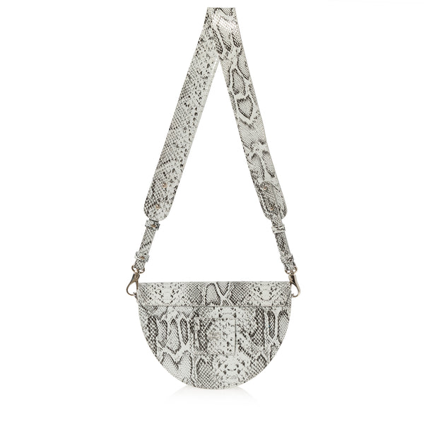 Lune Saddle Bag (Grey Snake-Print)