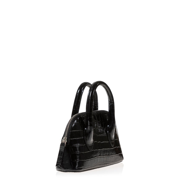 Mini Lady D (Black Croc-Embossed)