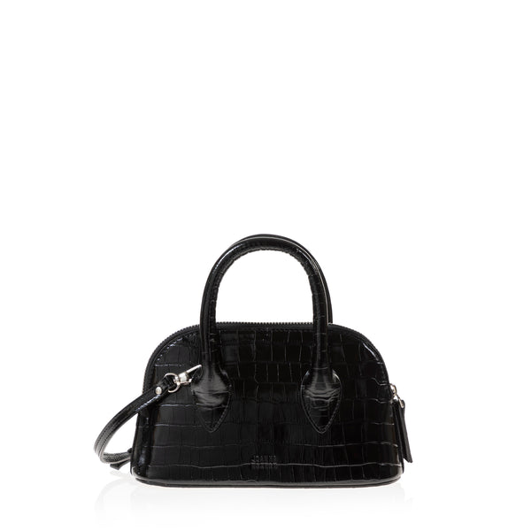 Mini Lady D (Black Croc-Embossed)