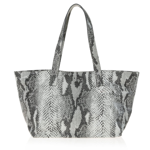 Rive Gauche Tote Handbag  Grey Snake Pattern Leather Bag – JOANNA MAXHAM